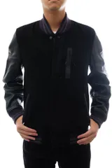 ナイキ NSW 名作 デストロイヤージャケット 袖革スタジャン 黒x黒 ナイキ NSW DESTROYER JACKET デストロイヤージャケット / NIKE