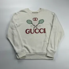 【美品】グッチ シェリーライン ダメージ加工 ロゴ トレーナー S 美品】グッチ シェリーライン ダメージ加工 ロゴ トレーナー S