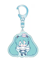 ケイ【送料無料】【初音ミク×シナモロール】ぷっくりったいキーホルダー【なかよし】【サンリオキャラクターズ】【コラボ】【キーリング】【チャーム】【鍵】【雑貨】【グッズ】【かわいい】