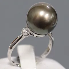 パールリング Pt900 ダイヤモンド 地金たっぷり(^w^) Pt900 ダイヤモンドパールリング #12~13