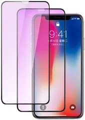 A-83 【ブルーライトカット】iPhone XS Max ガラスフィルム【2枚セット】アイフォン XS Max 強化ガラス液晶保護フィルム【ブルーライト/全面保護/目の疲れ軽減ぐ/旭硝子/高透過率/気泡ゼロ/指紋防止/貼り付け簡単】