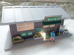 HOゲージ】ローカル木造駅舎 ストラクチャー（☆建屋照明付