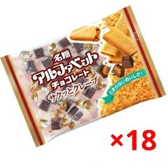 名糖「アルファベットチョコレートサクッとクレープ」 154g × 18袋→1箱