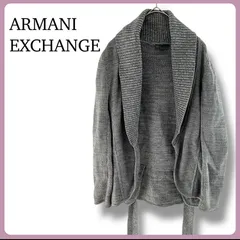 ARMANI EXCHANGE ローゲージ ニットカーディガン グレー XS ニットジャケット 羽織り
