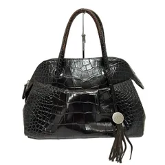 FURLA(フルラ) ハンドバッグ - ダークブラウン 型押し加工 レザー