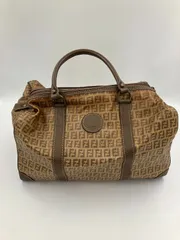 フェンディ ヴィンテージ オールドフェンディ ズッカ柄 PVC ボストンバッグ レア 廃盤