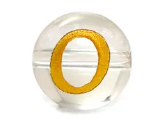 (横穴) 『O』 1粒売り アルファベット 彫刻 水晶 10mm ゴールド パワーストーン バラ売り 天然石 パワーストーン ばら