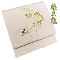 志ま亀　染め名古屋帯　菊唐草　ブラウン系　縮緬　金彩　おまけ付き 2025年最新】志ま亀 名古屋帯の人気アイテム - メルカリ