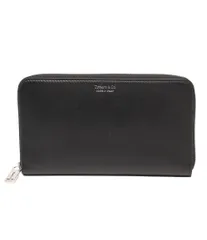 TIFFANY&CO. ティファニー ラウンドジップ 長財布 シボ革 レザー 黒 TIFFANY&CO. ティファニー ラウンドジップ 長財布 シボ革 レザー