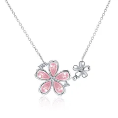 【色:ピンク】Naniwaai ピアス レディース 人気 上質ジルコニア 桜の姫