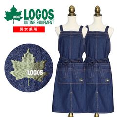 エプロン デニム LOGOS ロング丈 男女兼用 アウトドア キャンプ 母の日