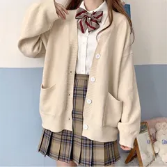 スクールカーディガン ニット ウェア セーター トップス 学生 服 制服 学校制服 アウター 無地 羽織 女子 通学HZQ6501