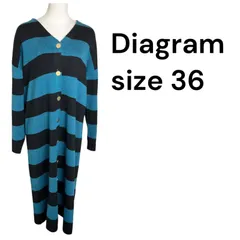 ◆ダイアグラムDiagram ストライプ ボーダー ロング カーディガン size36 S5U007のサムネイル