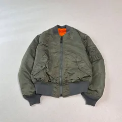 80s USA製 ALPHA MA-1 フライトジャケット カーキ L　C685 80s ALPHA アルファ MA−1 USA製 ブラック IDEALジップ M