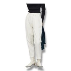 SOEJU ソージュ タックパンツ オフィスカジュアル ストレッチ キレイめ セレモニー ベーシック スラックス サイズL オフホワイト レディース 春 有明ガーデンrecollect 18No.157H