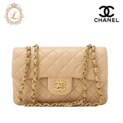 CHANEL シャネル   チェーンショルダーバッグ  マトラッセ  ダブルフラップ 23cm ラムスキン ベージ （ゴールド金具） レディース バッグ レディース【中古】【送料無料】