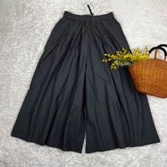 新品 ワイドパンツ タックパンツ コットン チャコール グレー M〜L