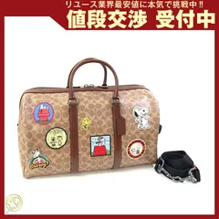 限定品　新品級　COACH 2way ミニボストンバック　レザー　SNOOPY COACH】コーチ スヌーピー バッグ ピーナッツ コラボ ボストンバッグ