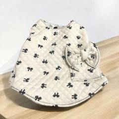 犬服かわいいジレ.ベスト☆リボン柄キルティングＳ