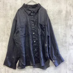 green label relaxing グリーンレーベルリラクシング　長袖シアーシャツ　黒　レディース　Fサイズ