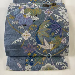 鉄腕アトム様［4887］袋帯 美品 舞蝶花文様 金銀糸 唐織 六通 正絹 着物黒 鉄腕アトム様［4887］袋帯 美品 舞蝶花文様 金銀糸 唐織 六通
