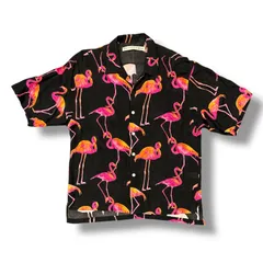 Soe PINK FLAMINGO SHIRT ピンクフラミンゴシャツ オープンカラー半袖シャツ 総柄 ソーイ 1201-81-003 ブラック 1 97747A7のサムネイル