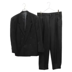 VERSACE (ヴェルサーチ) ストライプ セットアップ スーツ ダブルブレスト テーラード ジャケット 3タック テーパードパンツ ネイビーのサムネイル