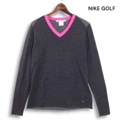 NIKE GOLF ナイキ ゴルフ 秋冬 ウール★ カラーブロック Vネック セーター ニット Sz.XL レディース グレー 大きいサイズ