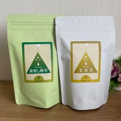 【三角ティーバッグ深蒸し緑茶20個入り＆玄米茶20個入りセット】