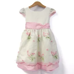 マザウェイズ ワンピース トップス 半袖 ドレス 花柄 プリンセス キッズ 女の子用 104サイズ ホワイト motherways 【中古】