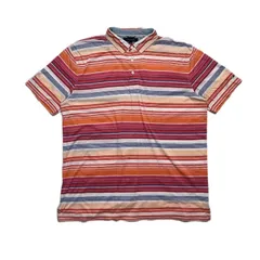 TOMMY HILFIGER  トミーヒルフィガー マルチボーダー ポロシャツ　サイズXXL【A-484】