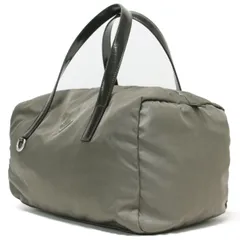 PRADA プラダ バッグ ハンドバッグ ボストン カーキ ブラウン VINTAGE ビンテージ ナイロン 肩掛け スクエア 三角プレート レザー カバン イタリア製【レディース】のサムネイル