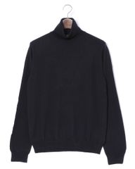美品　ZANONEザノーネ　ハイネックタートルニット　ネイビー　ウール　イタリア　リブ　50 XL