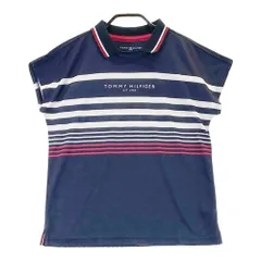 サイズ：M TOMMY HILFIGER GOLF トミー ヒルフィガーゴルフ  襟付 半袖Tシャツ ボーダー柄 ネイビー系 [240101283216]# ゴルフウェア レディース ストスト