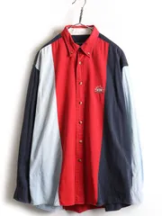 90s ノーティカ トリコカラー 長袖 ボタンダウン シャツ L シャンブレー