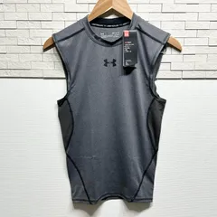 【古着】【タグ付き】 USED古着 アンダーアーマー Under Amour UA トレーニングベースレイヤー UAヒートギアアーマー スリーブレス 1358548 メンズ Carbon Heather Black MDサイズ AP-231230-025-HY