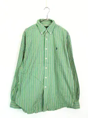 古着 90s Ralph Lauren 「CLASSIC FIT」 マルチ ストライプ BD シャツ L 古着
