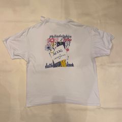 90s 00s　hanes　半袖　Tシャツ　アート　カレッジ　Y2K　【T-417】