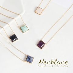 ネックレス レディース 5色 カラーネックレス アクリル スクエア シンプル 合金 ゴールド ニッケルフリー 普段使い おしゃれ プチプラ アクセサリー