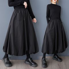 春 デザイン シンプル カジュアル 半身スカート ポンポンスカート