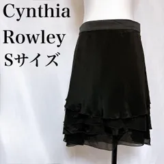 シンシアローリー レース付きシルクスカート ティアード フリル ミニ丈 高級 春 used in Japan