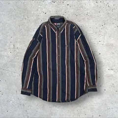 90s ヴィンテージ CHAPS RALPH LAUREN レトロ ストライプ 長袖 ボタンダウンシャツ L