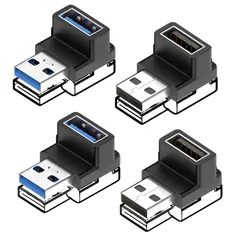 新品 usb 変換アダプタ 4個セットusb-a l型 車内用品 USBコネクター 10Gbpsデータ転送 usb l字 USB 3.1 usb変換アダプタ USB Aオス - USB A メス 変換アダプタ スマホ、タブレット、ノート、USBハブ、USBメモ