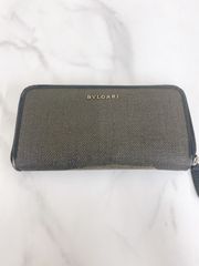 ●BVLGARI 長財布　メンズ　グレー　スレあり　【財布】