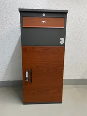 【アウトレット】宅配ボックス ポスト付き ルスネコボックス Premium ポスト一体型 防水 大容量 チャコール E098