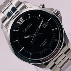 （T600）希少！ 美品 正常稼動 SEIKO セイコー 機械式オートクォーツ KINETIC DATEキネティック デイト SKA573P1 5M82-0AE0 人気 時計 メンズ ユニセックス
