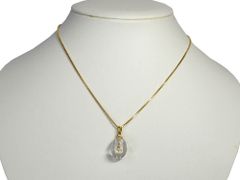 観音様入り 水晶 ネックレス K18 8.1g 40cm