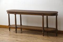★事前問合せ必須★ DREXEL HERITAGE ドレクセルヘリテイジ FRANCESCA フランチェスカシリーズ コンソールテーブル 中古 美品 ラタン張り サイドテーブル 花台 飾り台 作業台 リペア+発送まで3週間前後 R-077366
