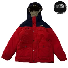THENORTHFACE ノースフェイス DownJacket ダウンジャケット Embroidery 両面刺繍ロゴ ProHeat プロヒート Drawcord ドローコード Nylon ナイロン Goose グース Red Navy Kids120㎝