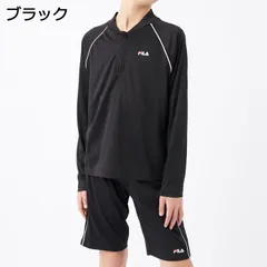 スクール水着 セパレート 女の子 男の子 めくれ防止 ラッシュガード ハーフパンツ 上下セット 男女兼用 FILA ジェンダーレス水着 #124680 ネイビー 140 150 160 170